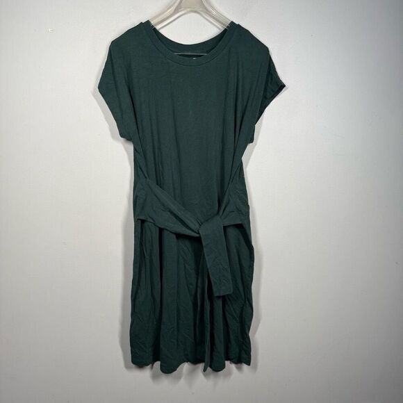 Universal standard Misa linen jersey tie dress ‘deep sea’ green - Picture 3 of 11